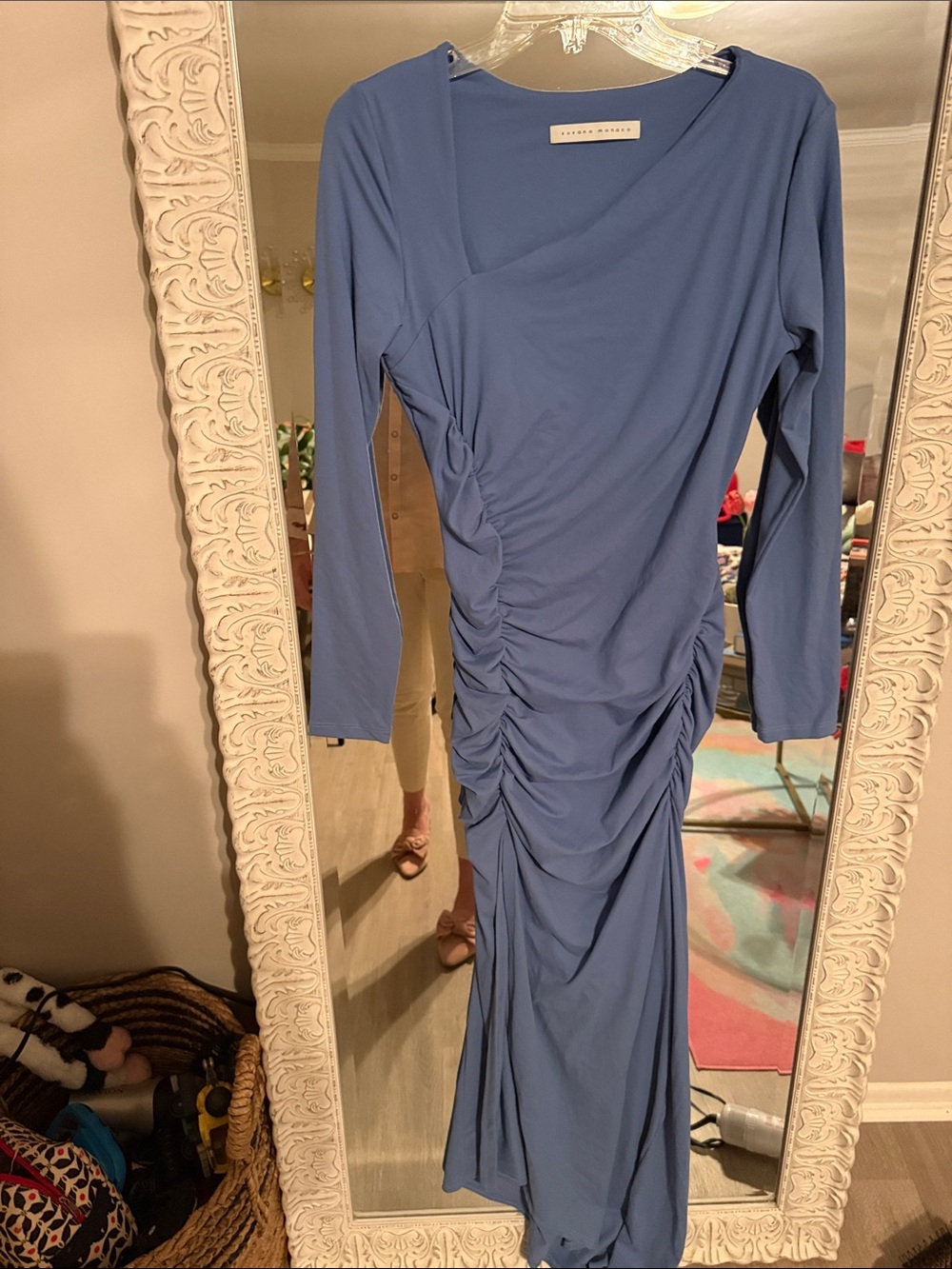 Susana Monaco Ruched Long Sleeve Dress - Blue